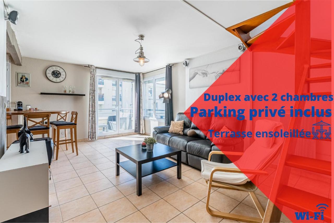 La Joliette; Duplex 2 Chambres, Parking Inclus+ Terrasse+ Ascenseur Marseille Bagian luar foto
